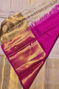 Elegant Lavender Kanchipuram Saree with Soft Pink