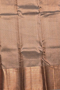 Lustrous Rose Gold Kanchipuram Saree with Subtle Zari Elegance