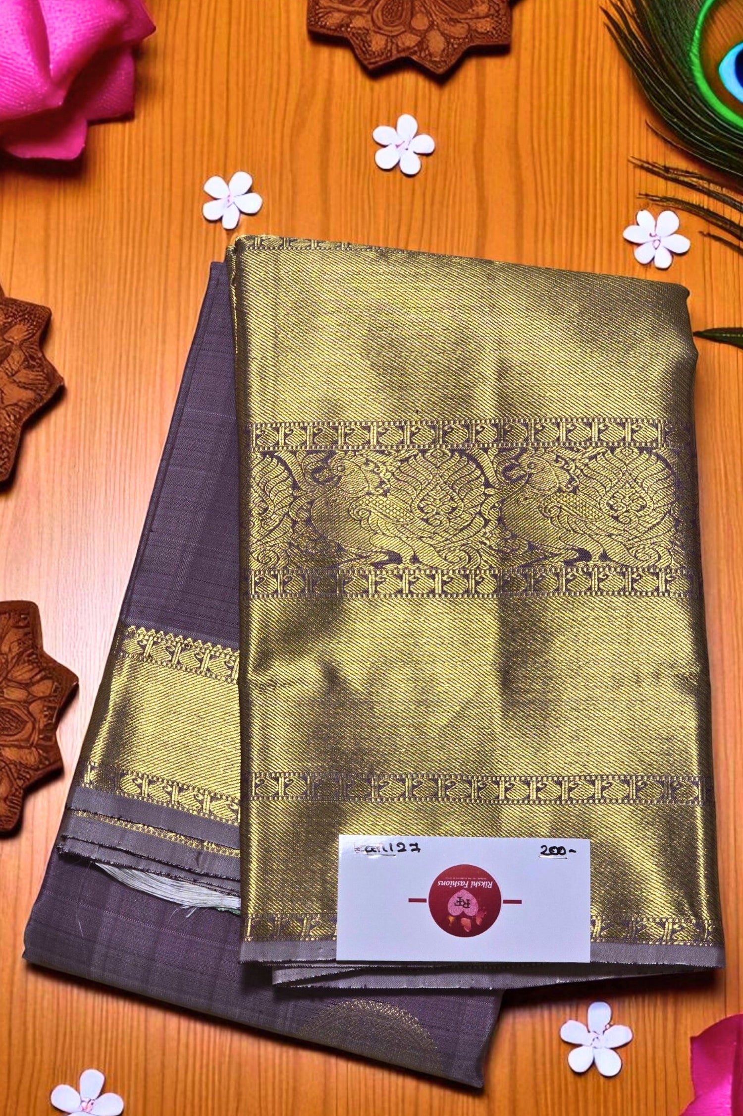 Sophisticated Taupe Grey Saree with Subtle Elegance