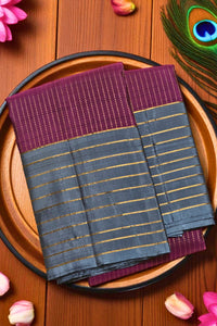 Stunning Deep Carmine Kanchipuram  Saree with Rich Elegance