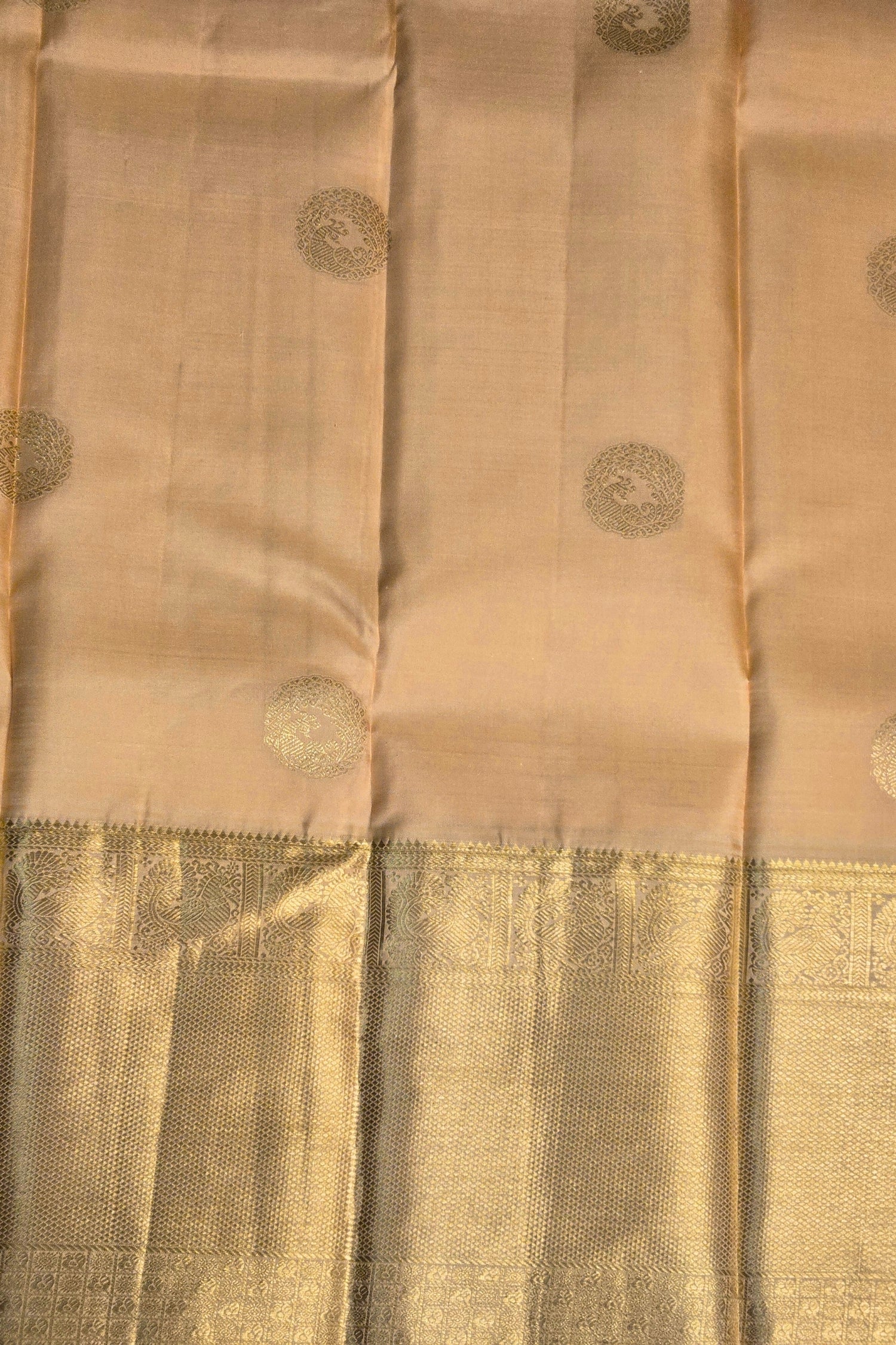 Fawn Glow Kanchipuram Silk Saree