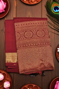 Ember Elegance Kanchipuram Silk Saree in Classic Red