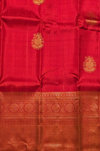 Ember Elegance Kanchipuram Silk Saree in Classic Red