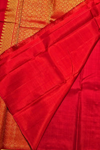Ember Elegance Kanchipuram Silk Saree in Classic Red