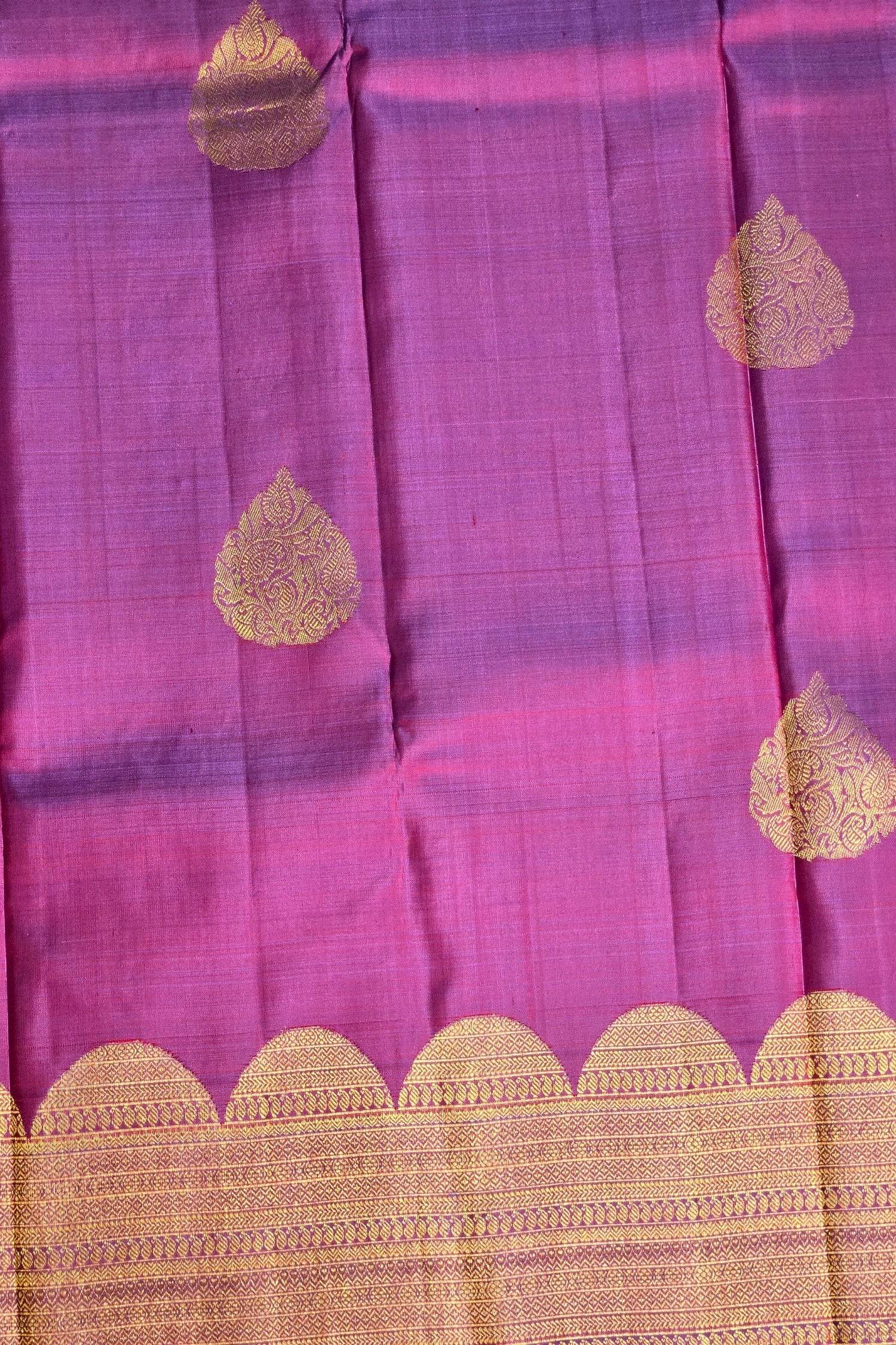 Glossy Purple Wedding Kanchipuram Silk Saree