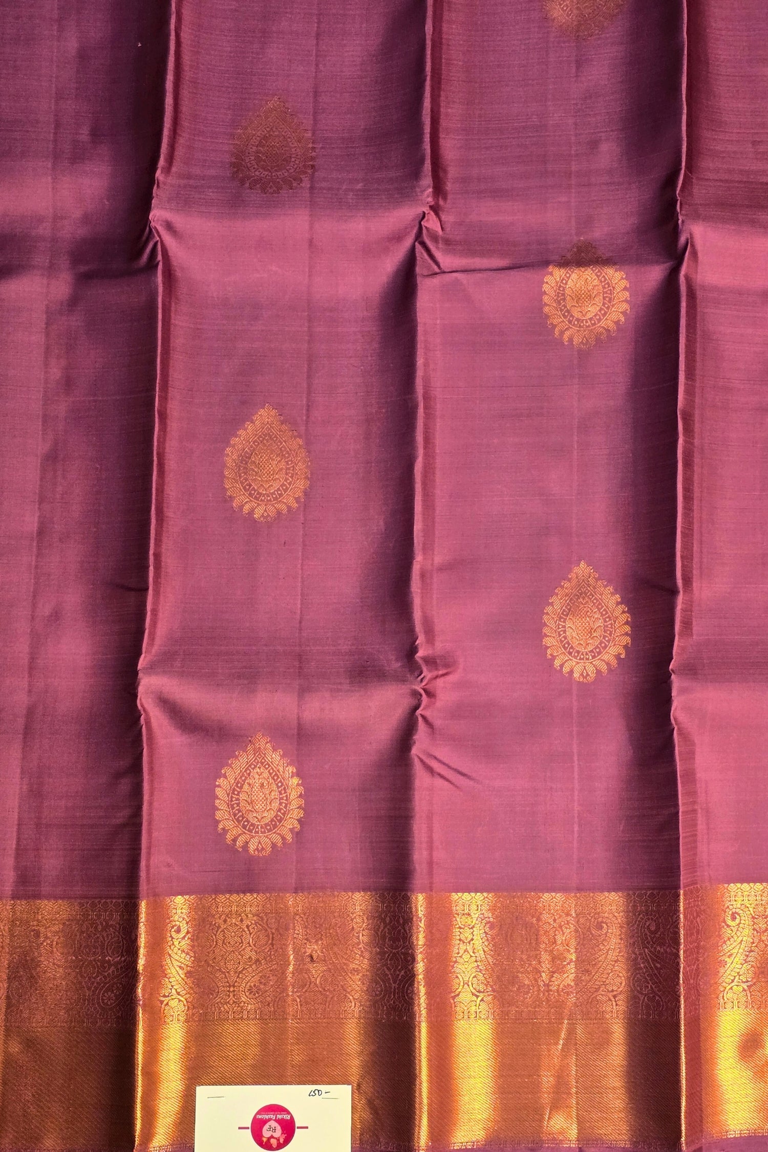 Pinkish Purple Kanchipuram Silk Saree