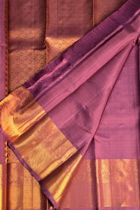 Pinkish Purple Kanchipuram Silk Saree