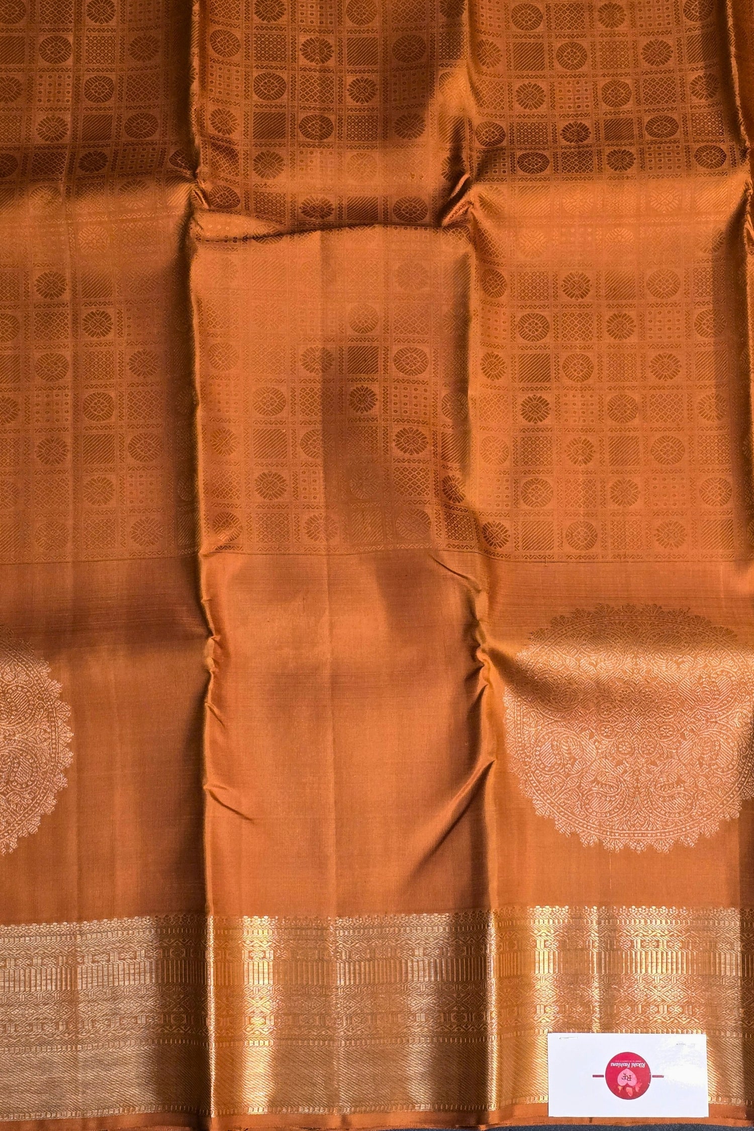 Vibrant Orange Kanchipuram Silk Saree