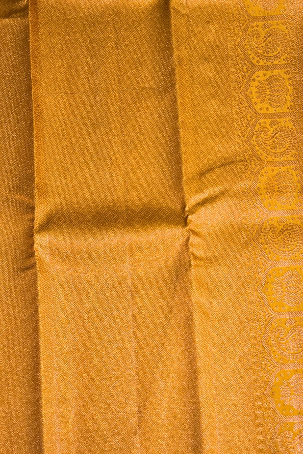 Sunlite Yellow Kanchipuram Silk Saree