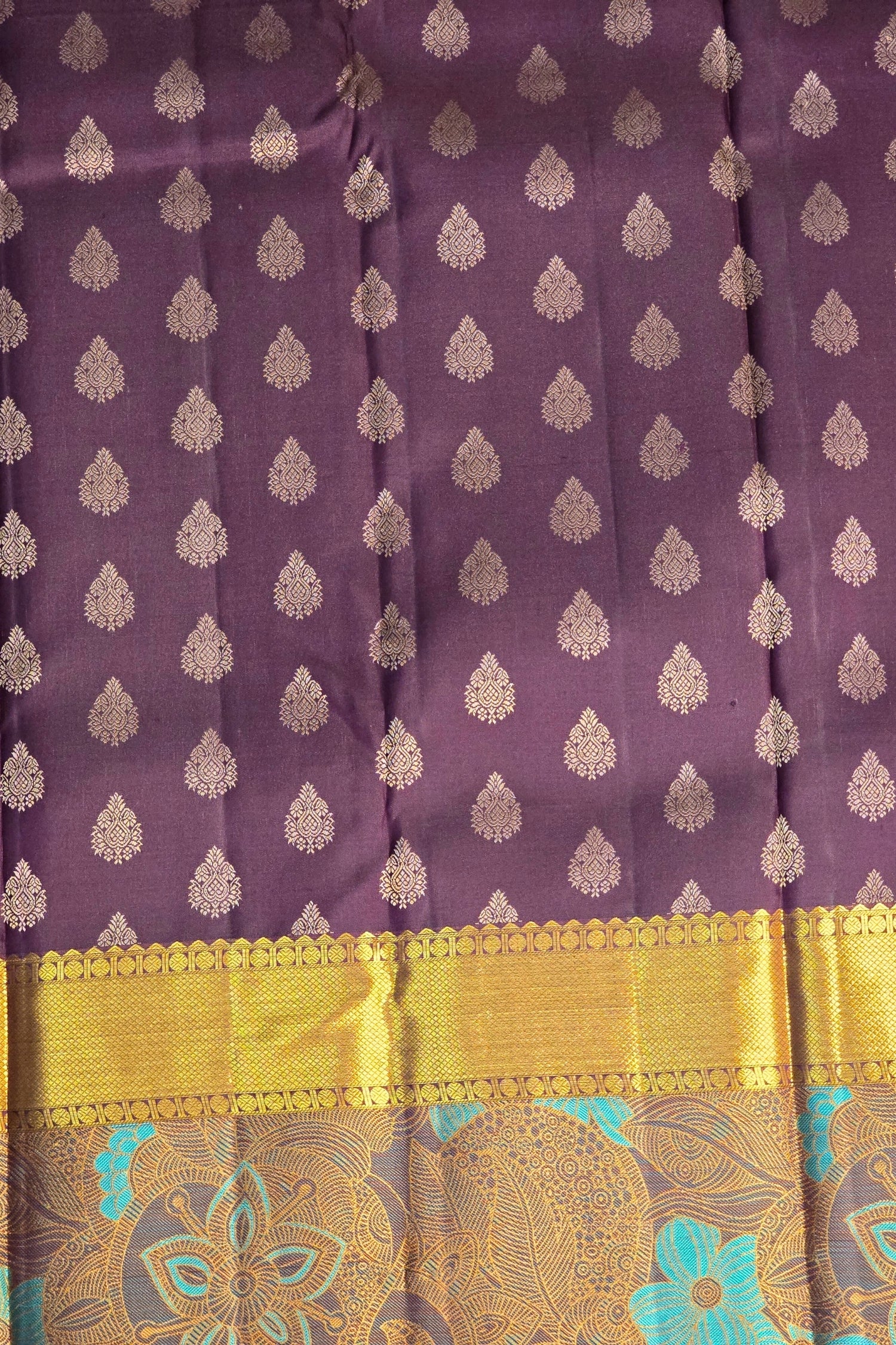 Regal Maroon with Gold Border Kanchipuram Silk Saree