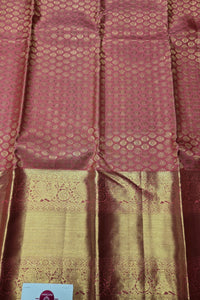 Patterned fabric with a gold and red design