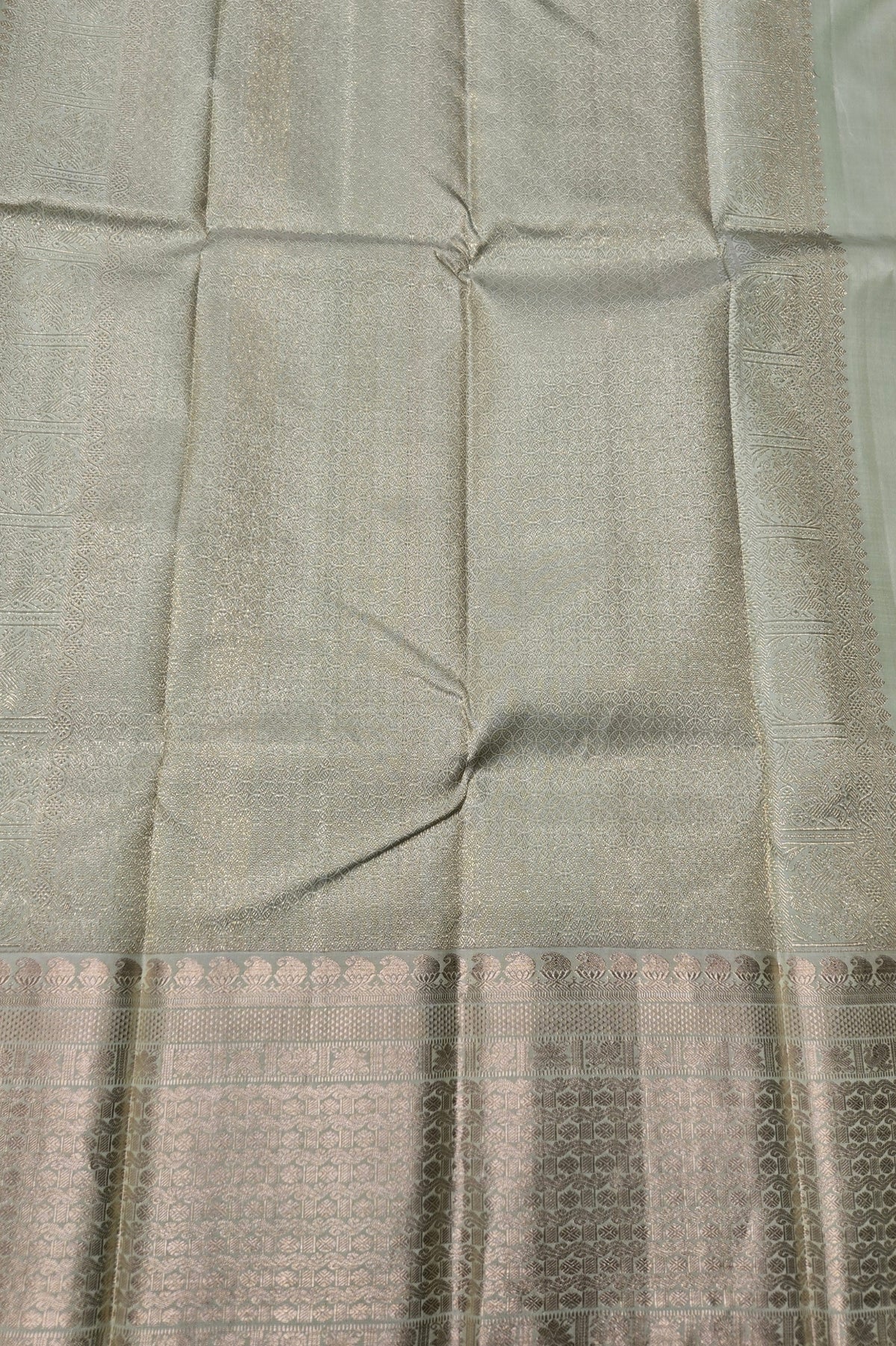 Maroon Kanchipuram Silk Saree with Grey Border