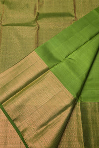 Green and beige fabric with a patterned border