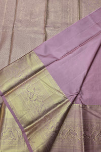 Copper Rose Kanchipuram Silk Saree with Gold Border