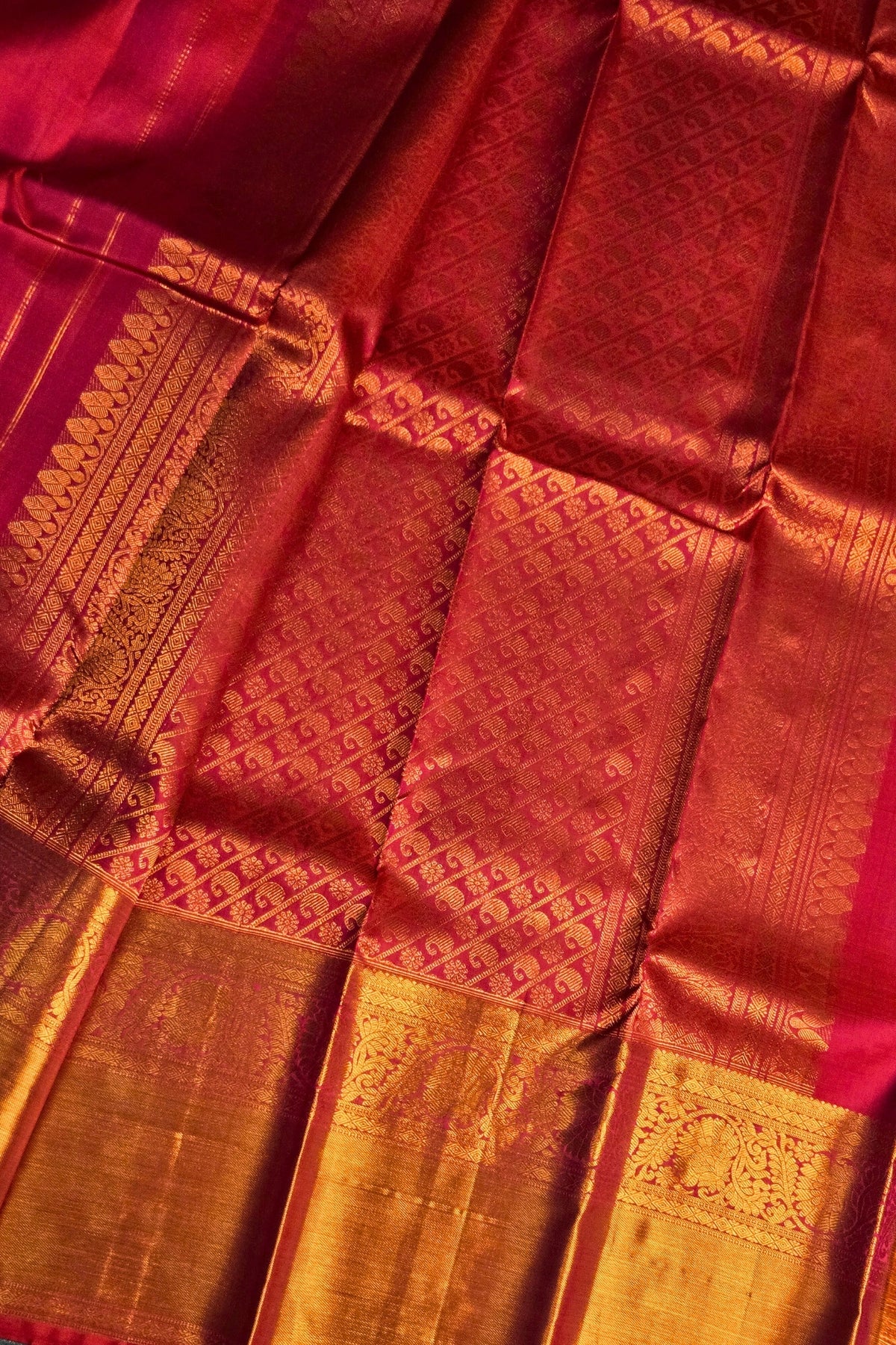 Crimson Majesty – Red Kanchipuram Silk Saree