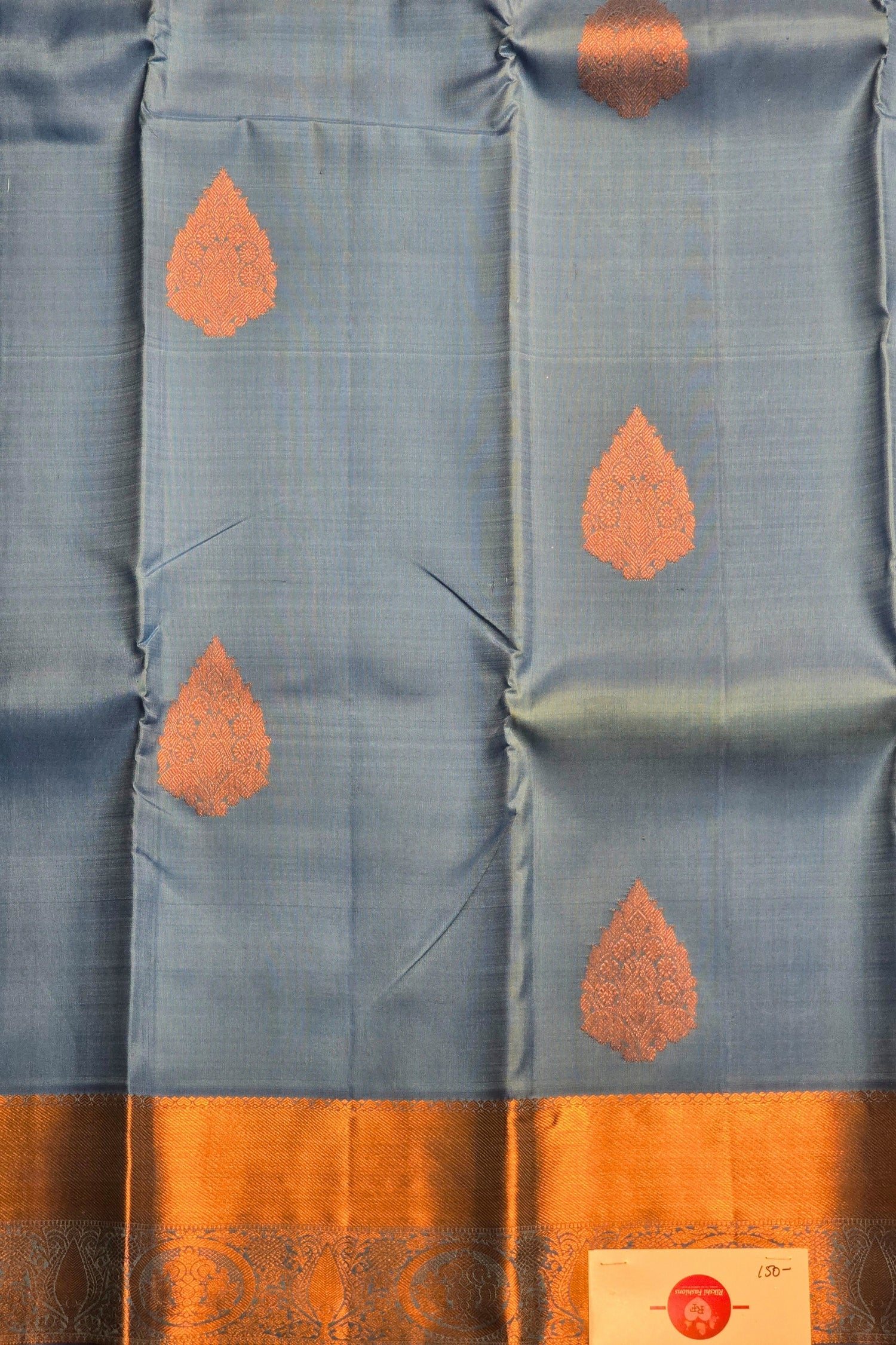 Serene Cloud Blue Kanchipuram Silk Saree