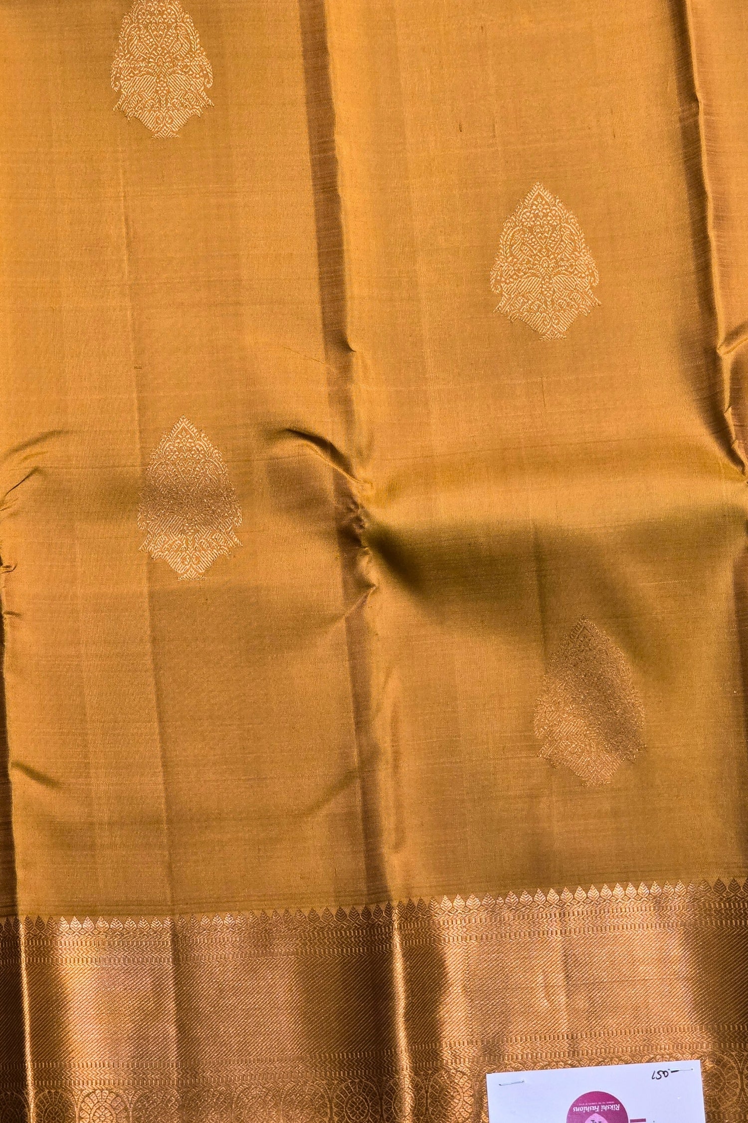 Rich Golden Brown Kanchipuram Silk Saree