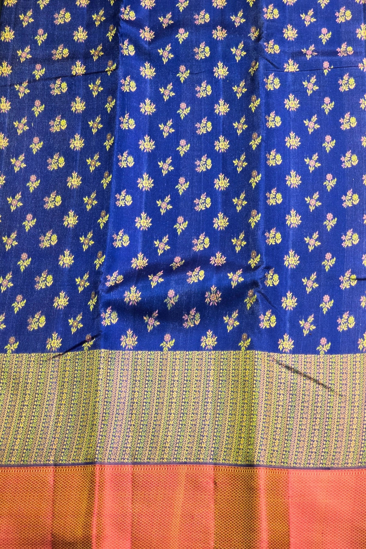 Royal Blue Full Design Kanchipuram Silk Saree