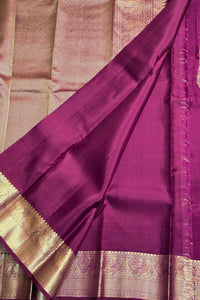 Silver Zari Work Kanjivaram Saree in Purple