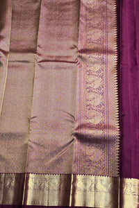 Traditional Purple Saree with Shimmering Silver Pallu