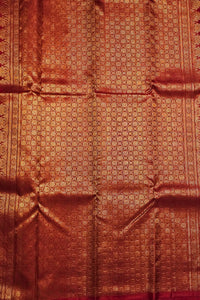 Red fabric with gold patterns