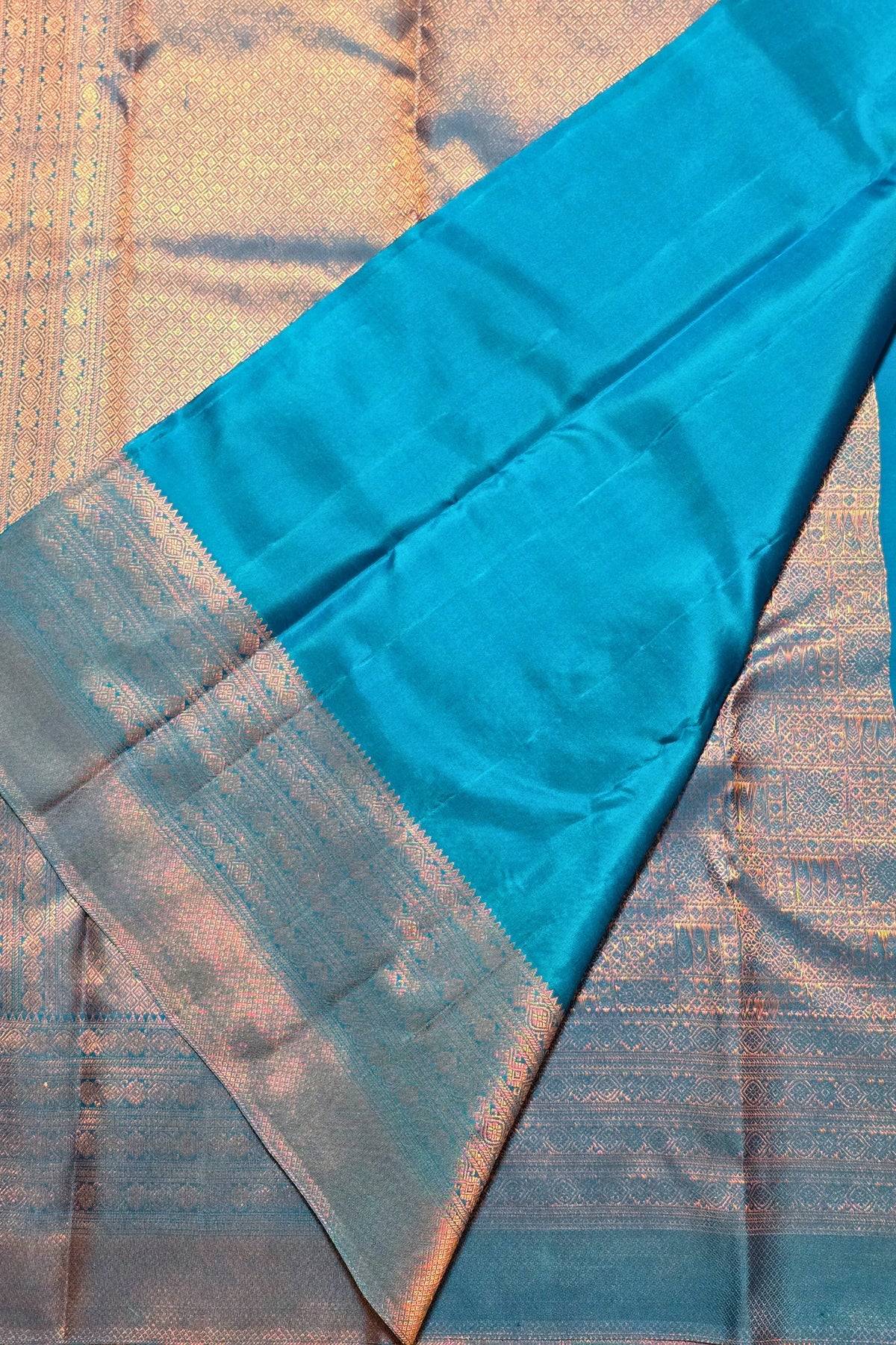 Blue fabric with a checkered pattern
