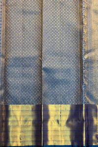 Traditional fabric with blue and gold patterns