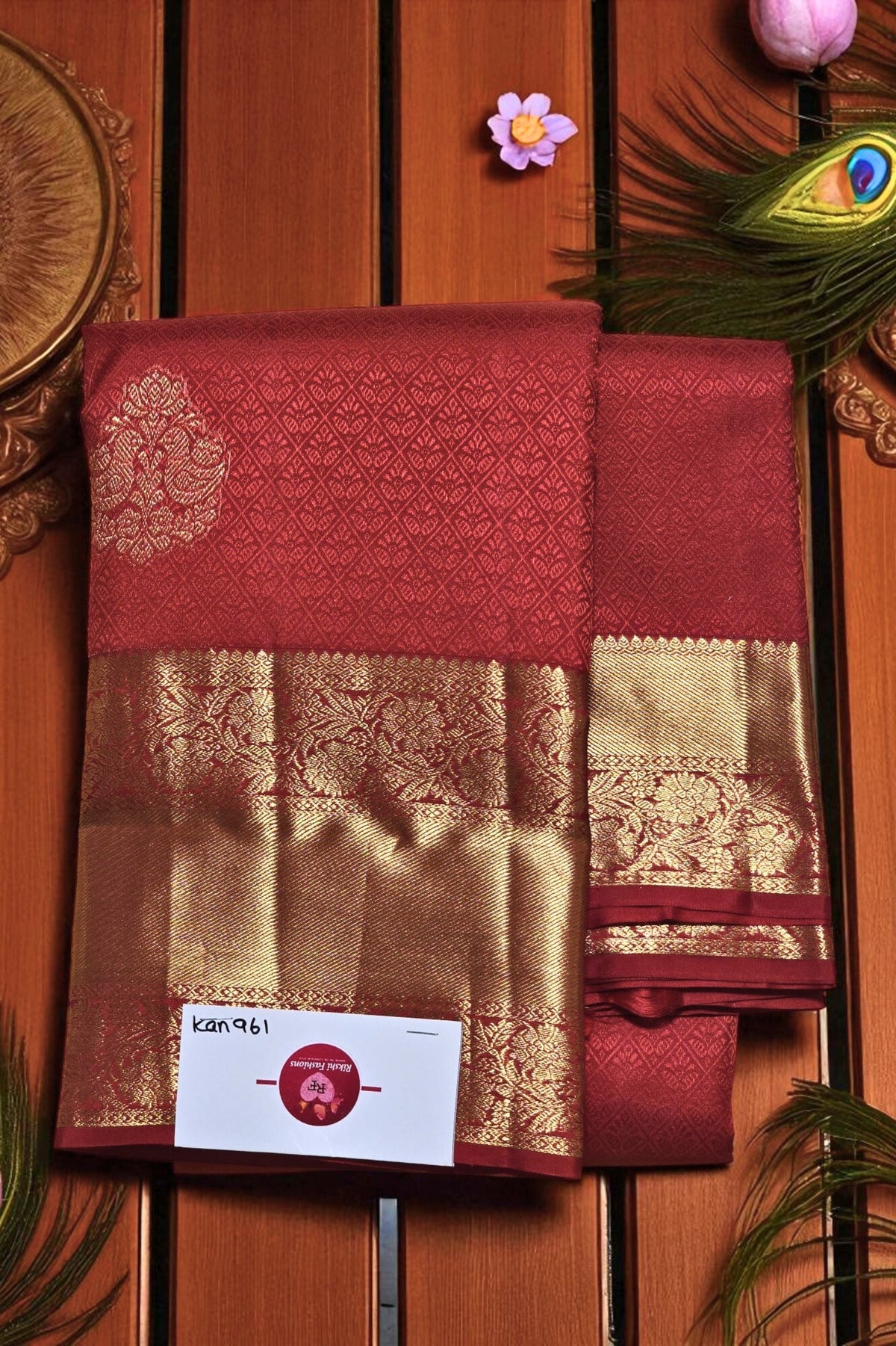 Crimson Majesty – Red Kanchipuram Silk Saree
