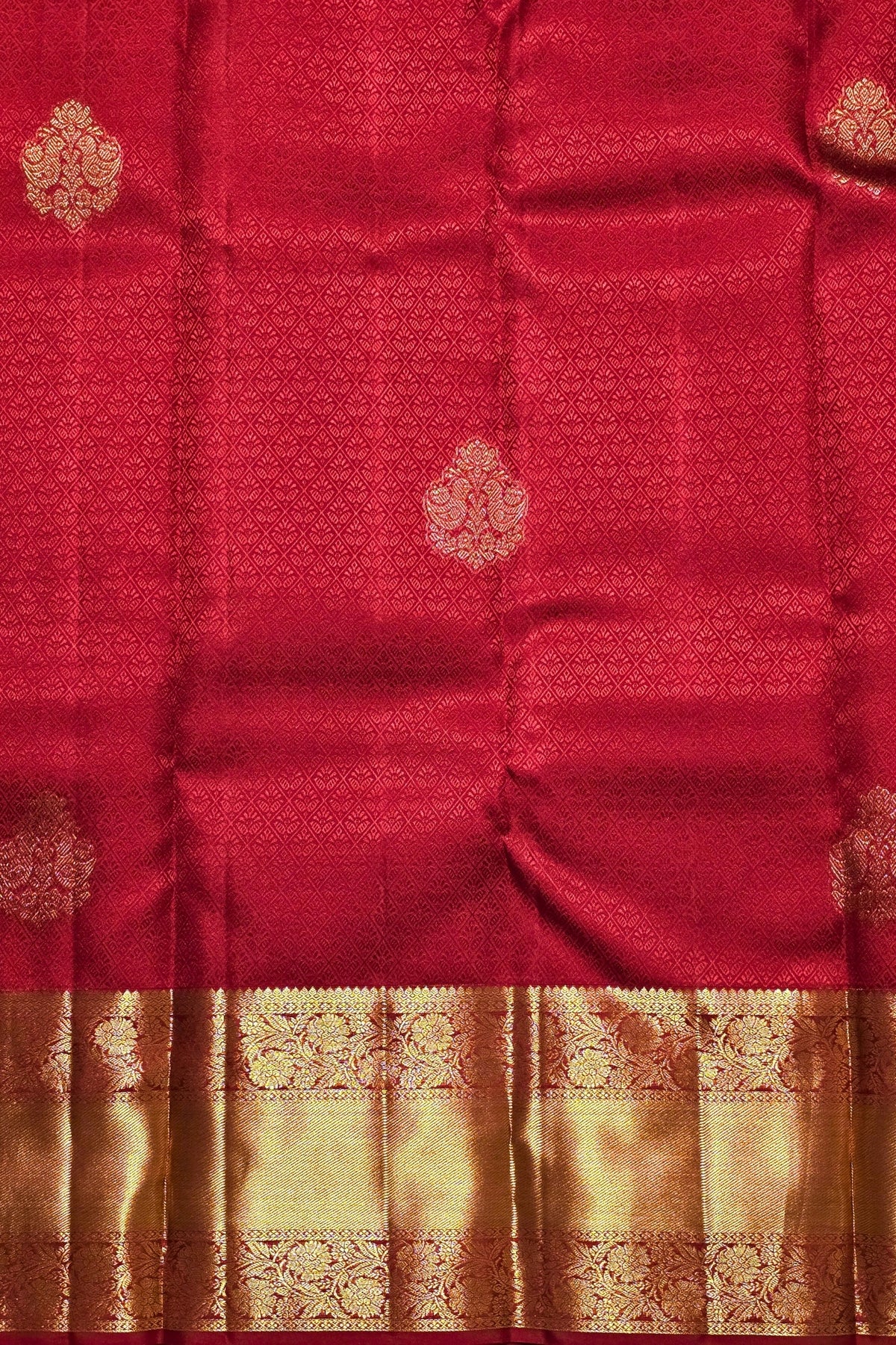 Crimson Majesty – Red Kanchipuram Silk Saree