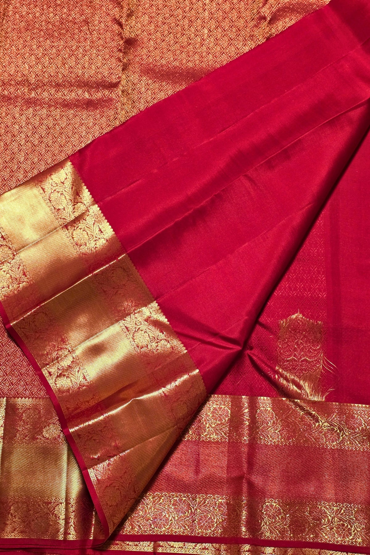 Crimson Majesty – Red Kanchipuram Silk Saree