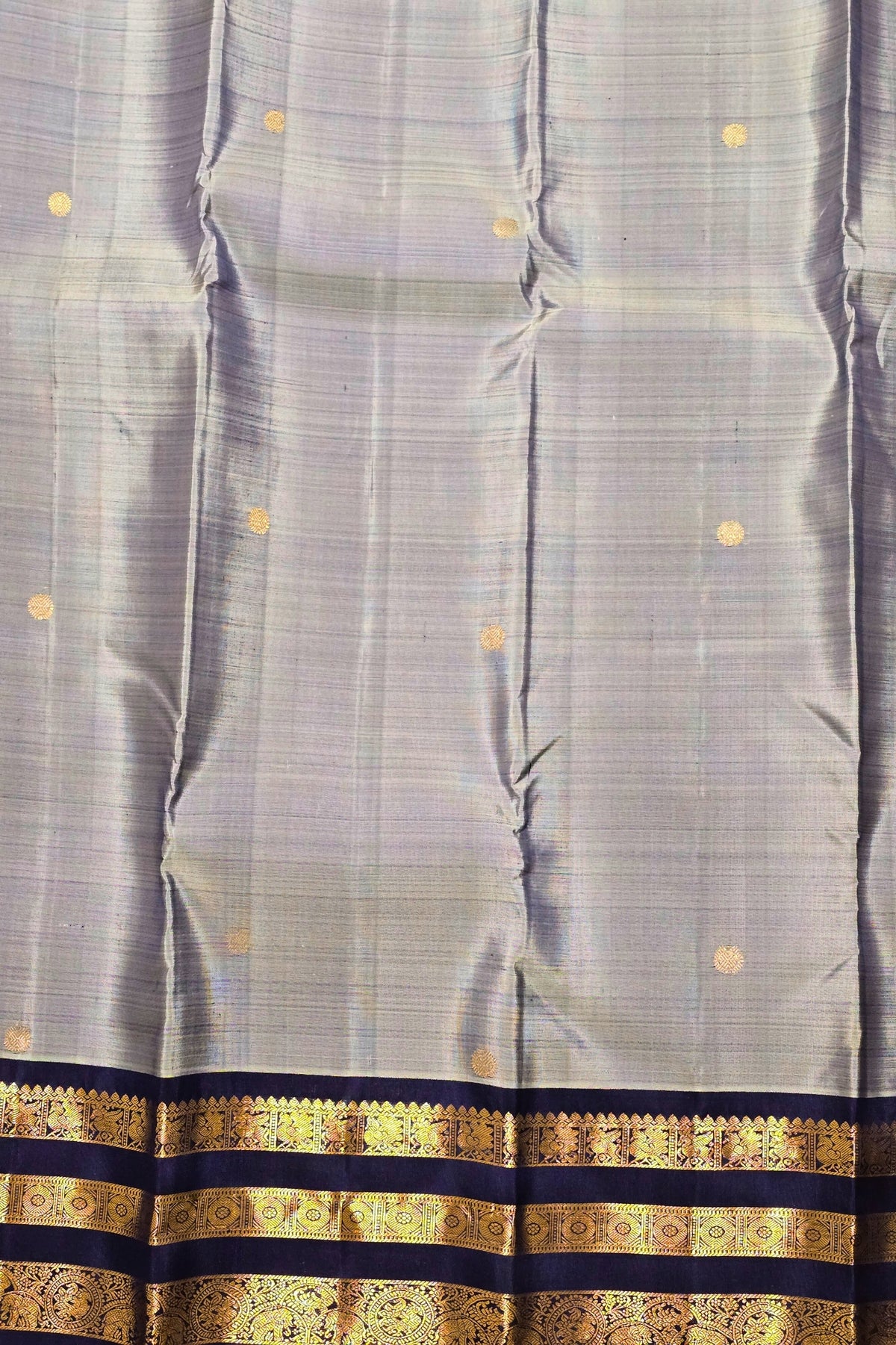 Gray saree with a decorative border