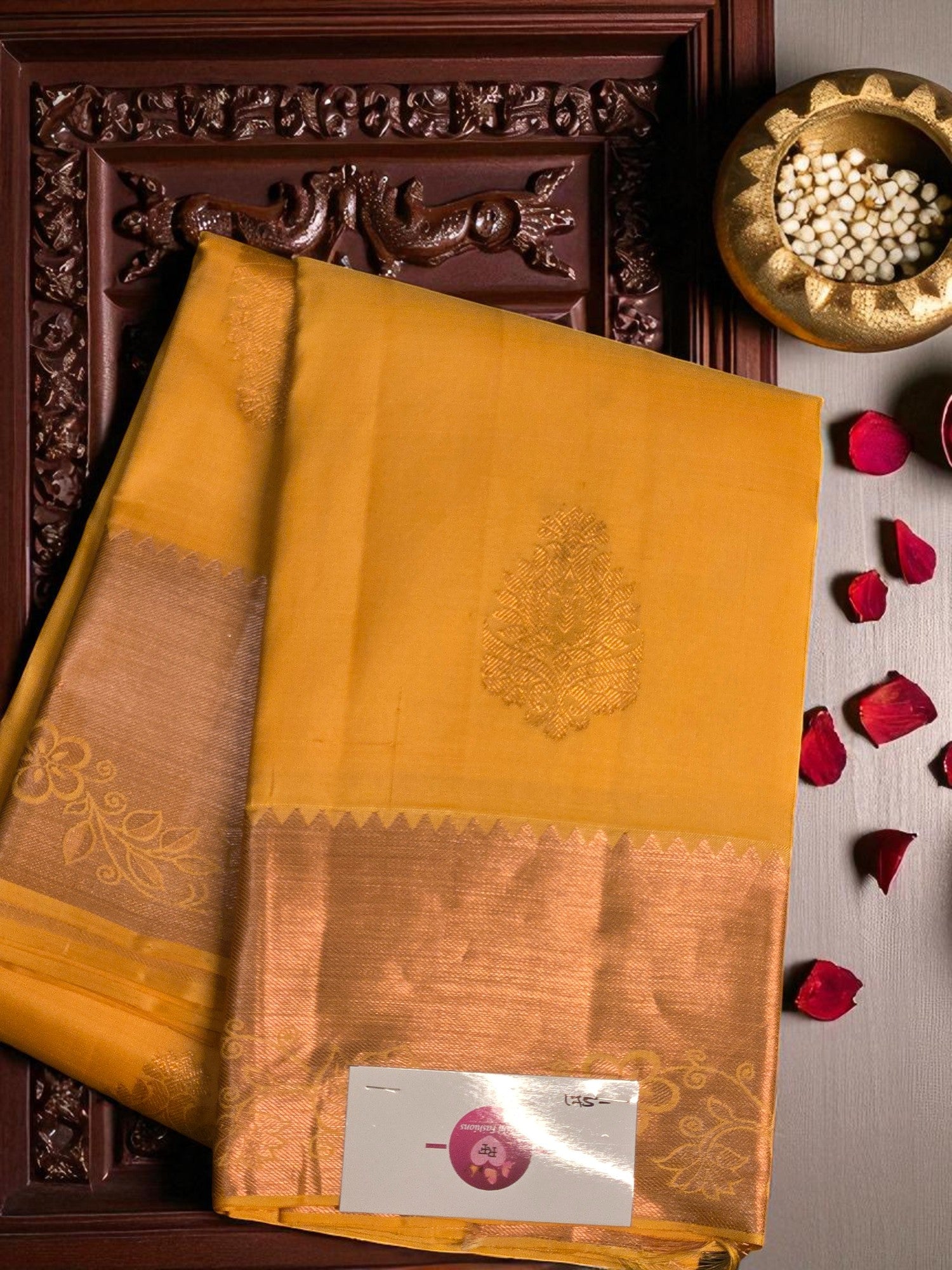 Radiant Charm Yellow Kanchipuram Silk Saree