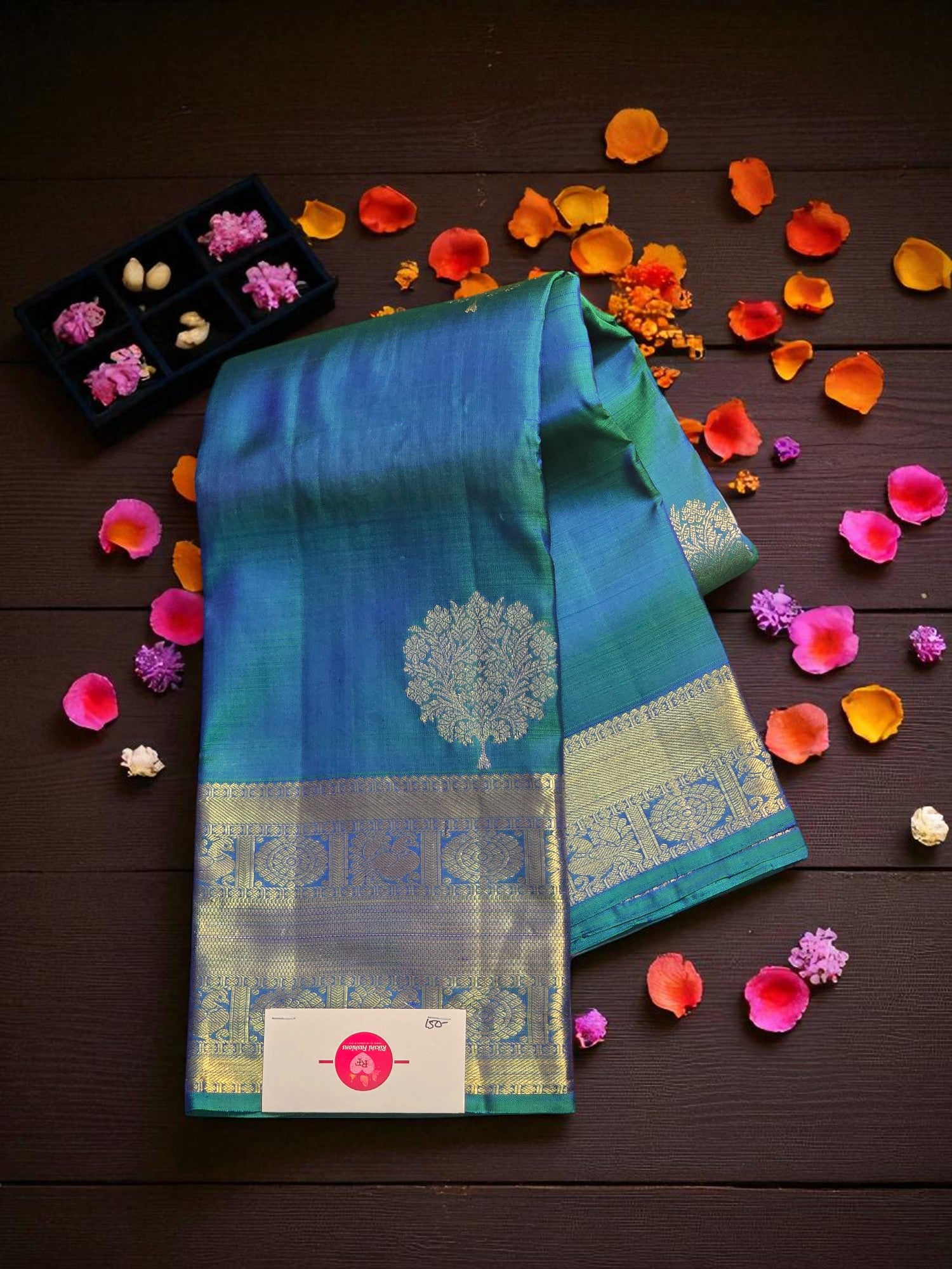 Elegant Light Cloud Blue Kanchipuram Silk Saree