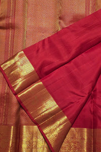 Rich Maroon Kanchipuram Silk Saree with Grand Gold Zari Detailing