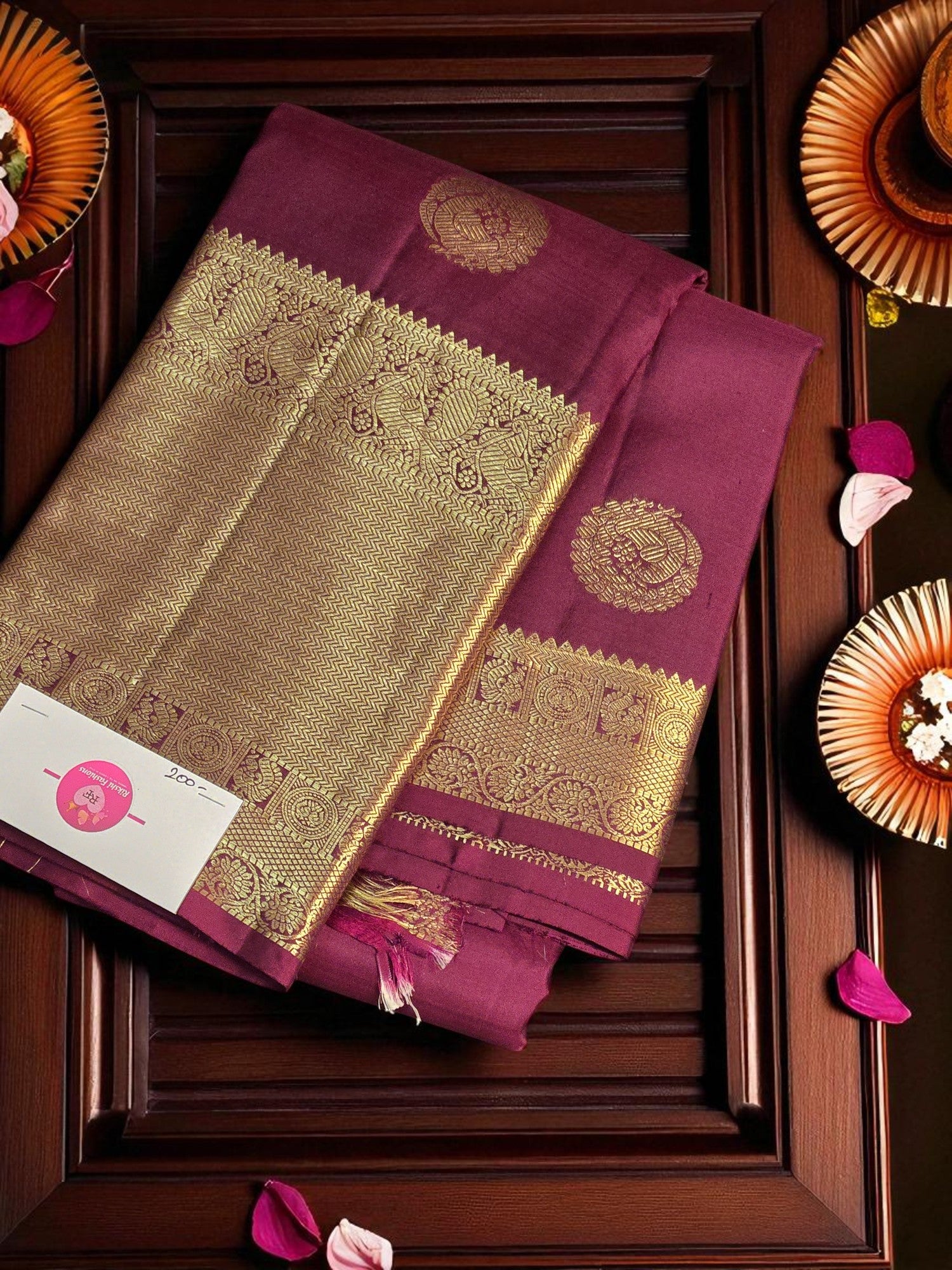 Royal Ember Maroon Kanchipuram Silk Saree