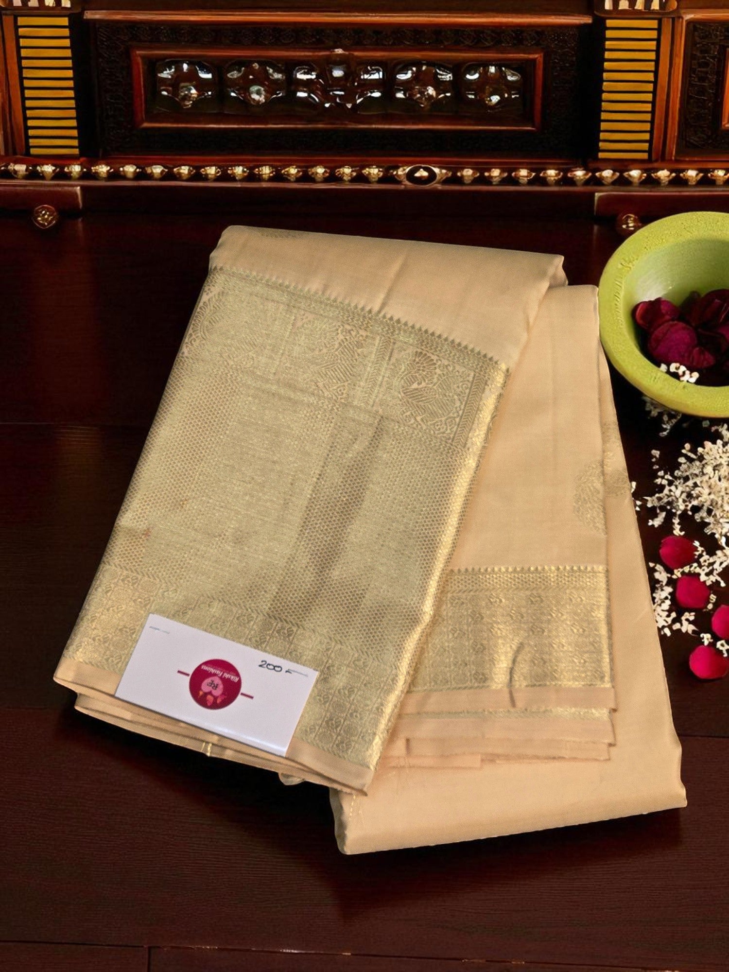 Fawn Glow Kanchipuram Silk Saree