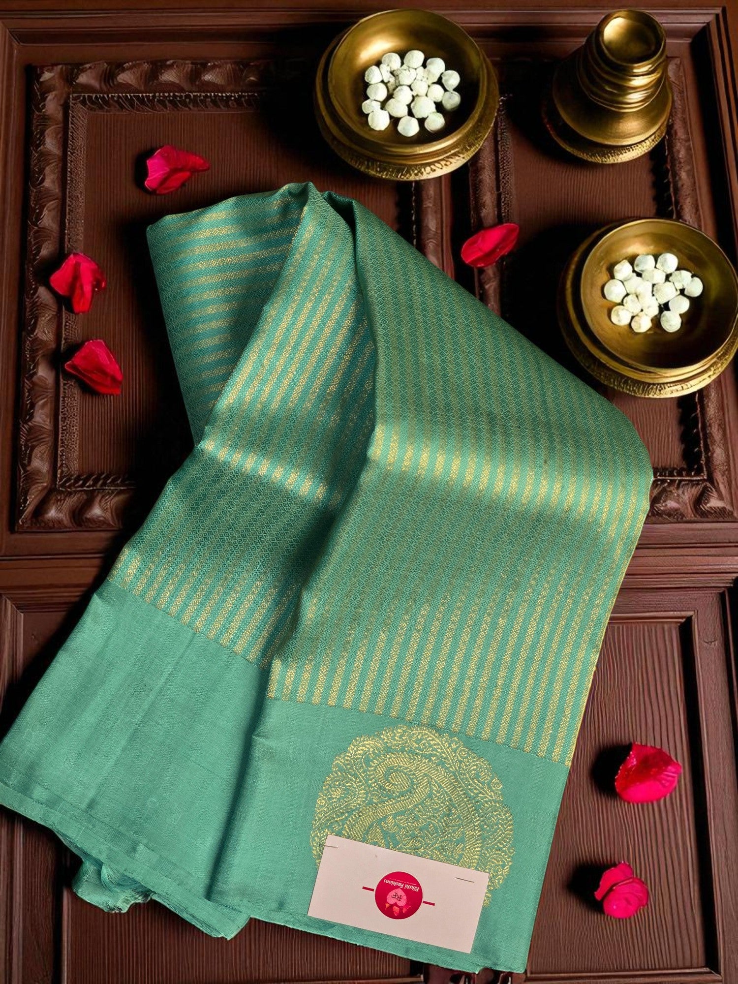 Emerald Green Kanchipuram Silk Saree