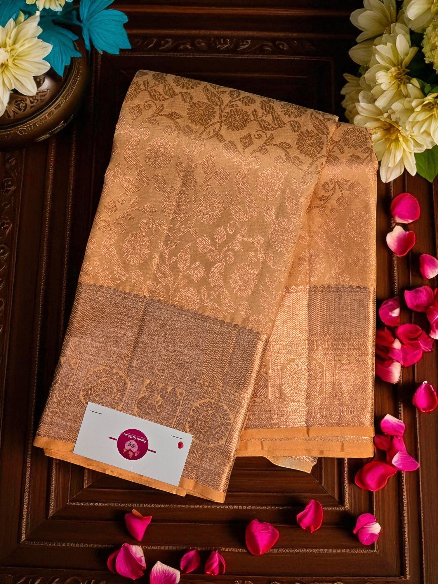 Persian Orange Kanchipuram Silk Saree