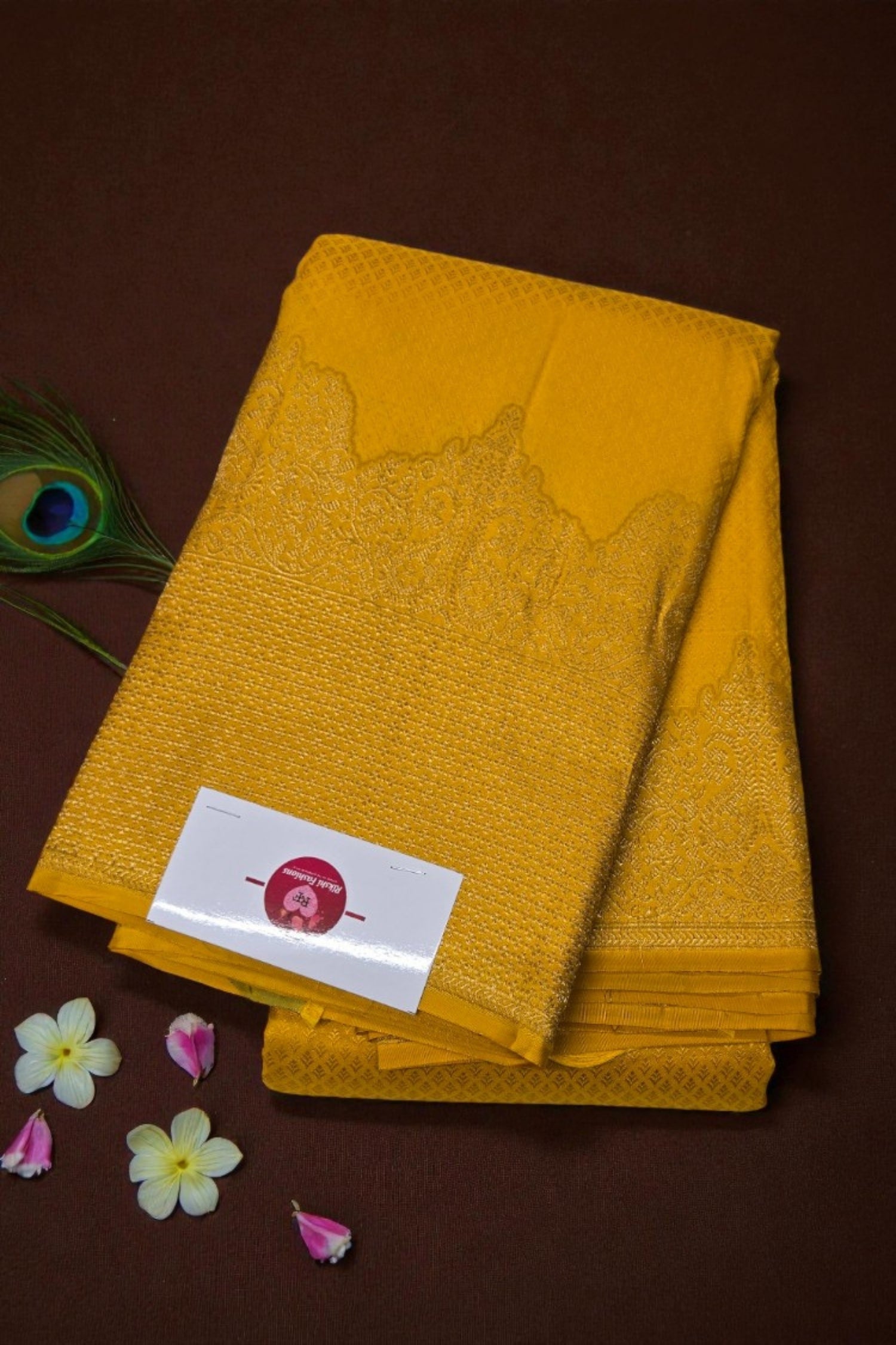 Mustard Yellow Kanchipuram Silk Saree