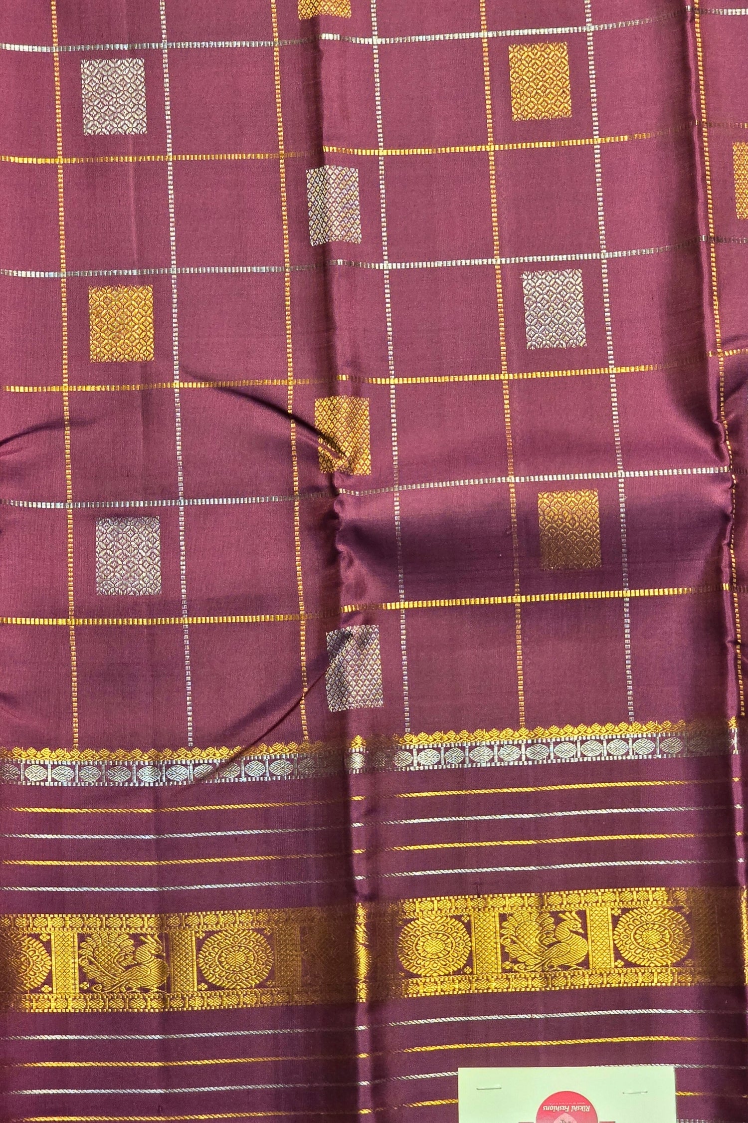 Regal Maroon with Gold Kanchipuram Silk Saree