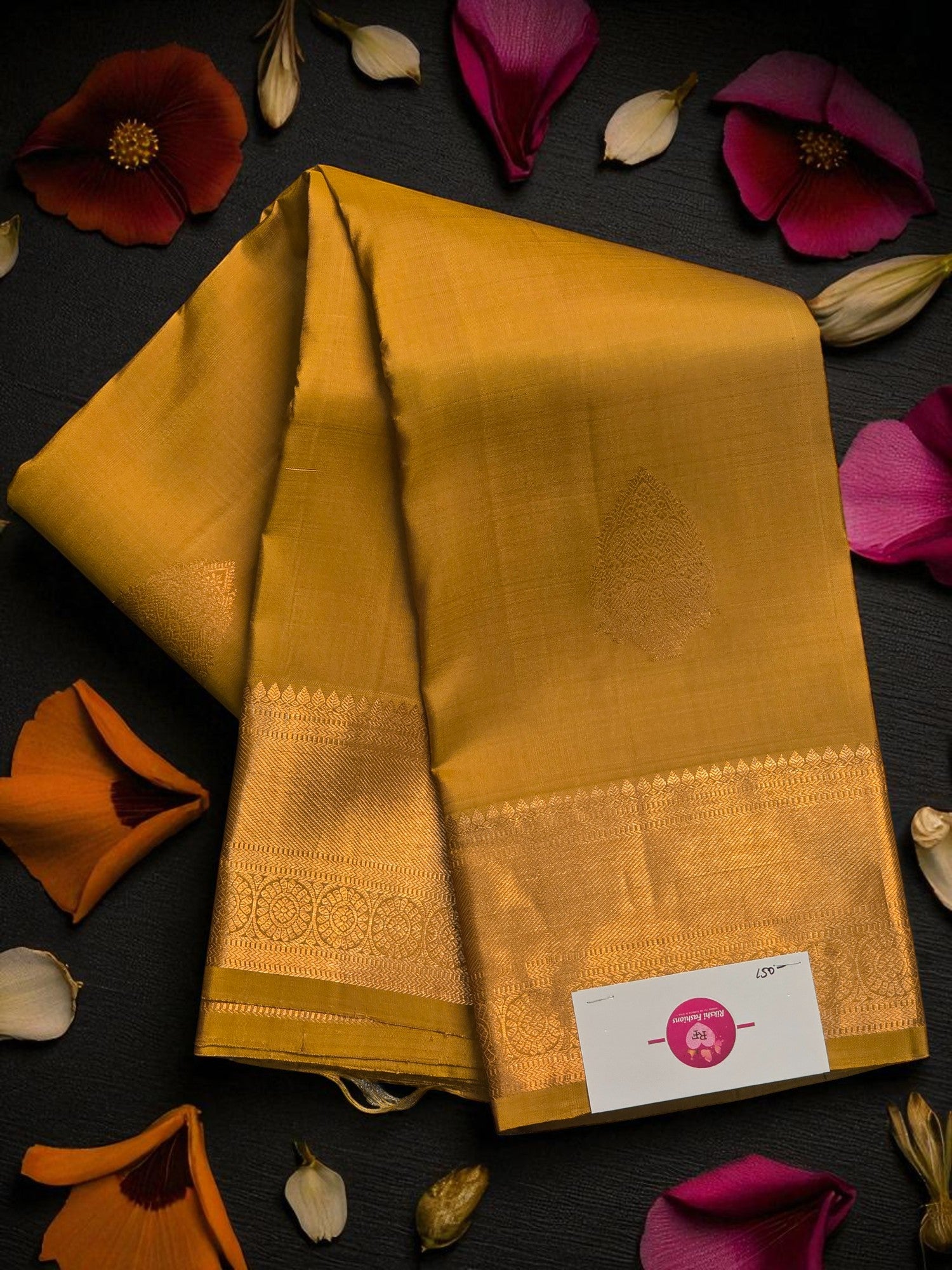 Rich Golden Brown Kanchipuram Silk Saree