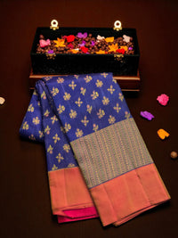 Royal Blue Full Design Kanchipuram Silk Saree