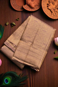 Folded fabric on a wooden surface with decorative elements