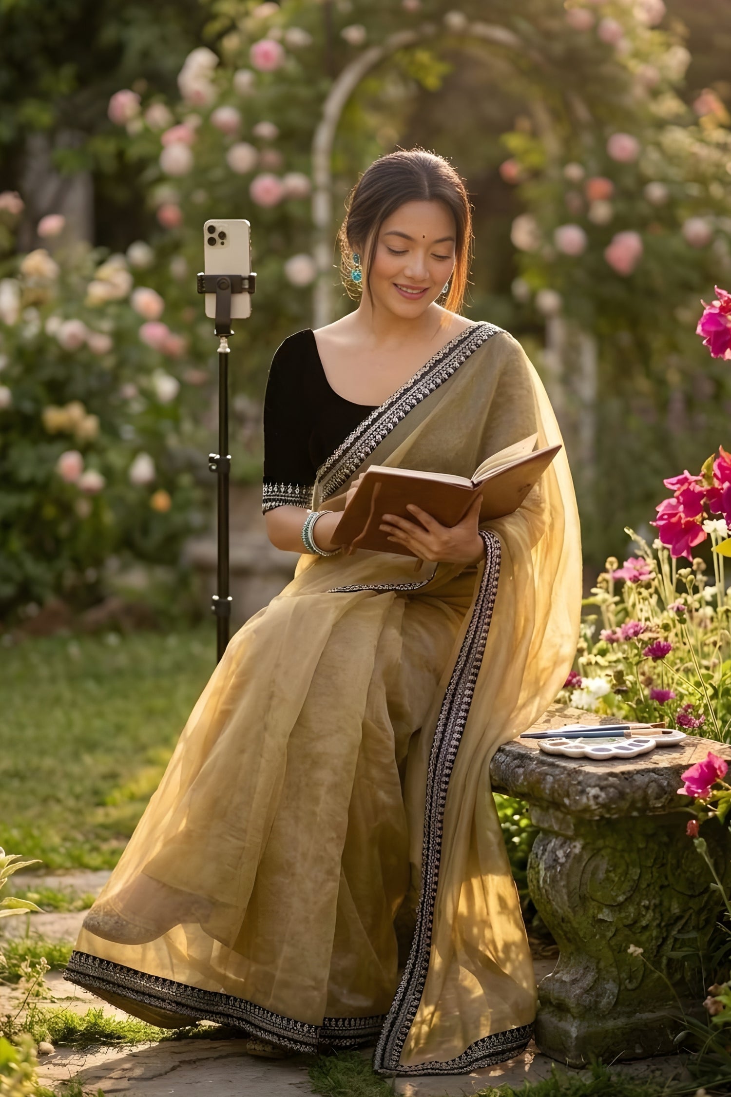 Light Yellow Soft Shining Net Saree with Sequence & Dori Work Lace Border