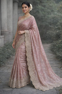 Fendy Chiffon Luxurious Silk Saree for Women – Pink