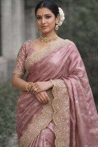 Fendy Chiffon Luxurious Silk Saree for Women – Pink