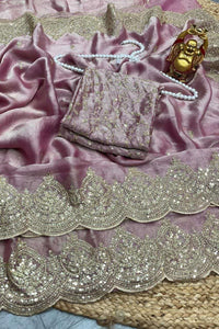 Fendy Chiffon Luxurious Silk Saree for Women – Pink