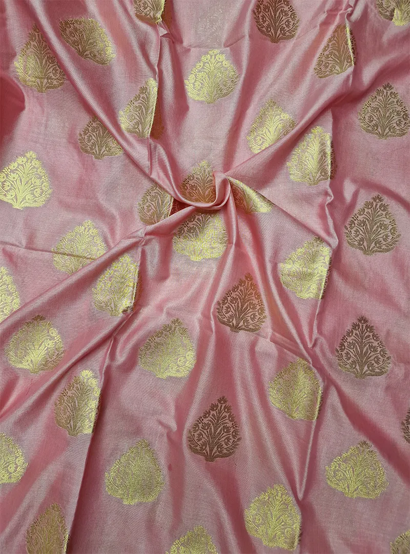 Baby Pink Color Semi Kanchi Silk Saree