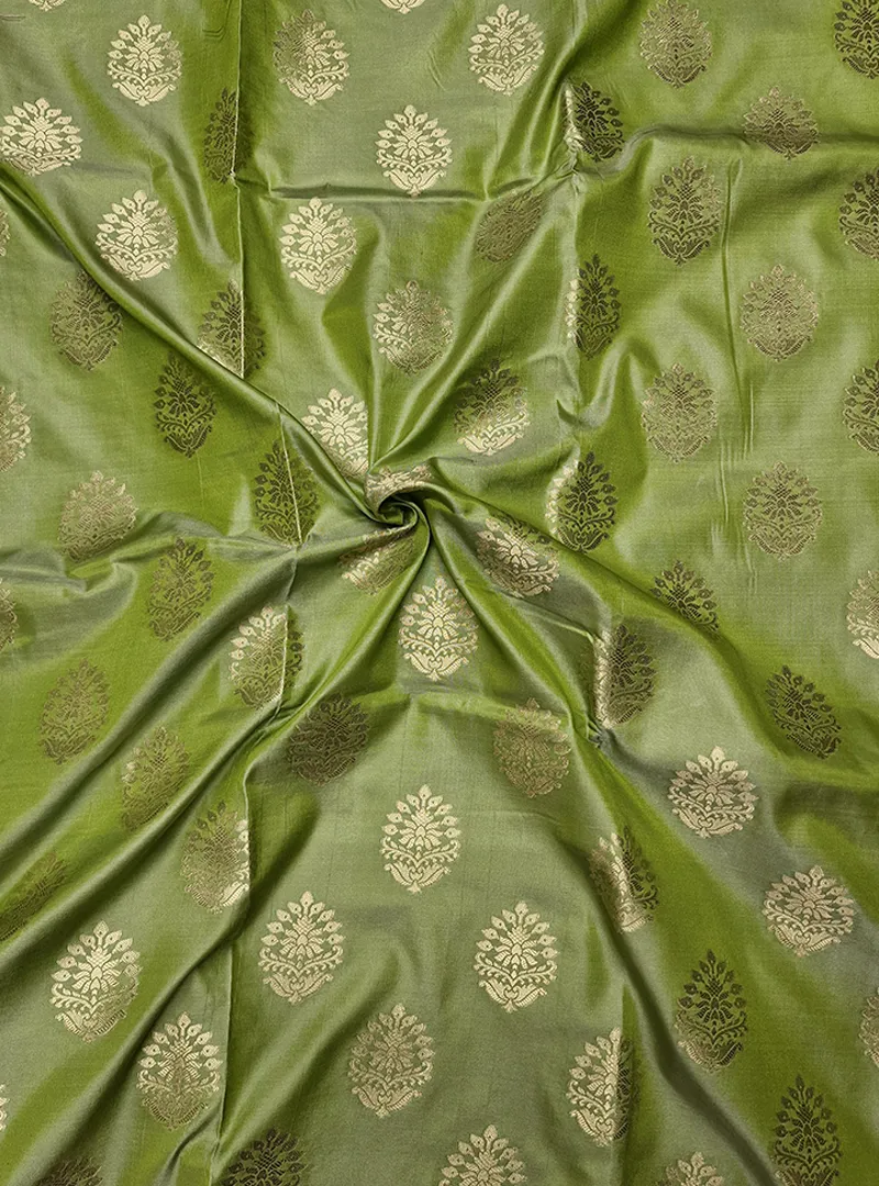 Light Green Color Semi Kanchi Silk Saree