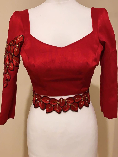 Chilli Red Floral Blouse